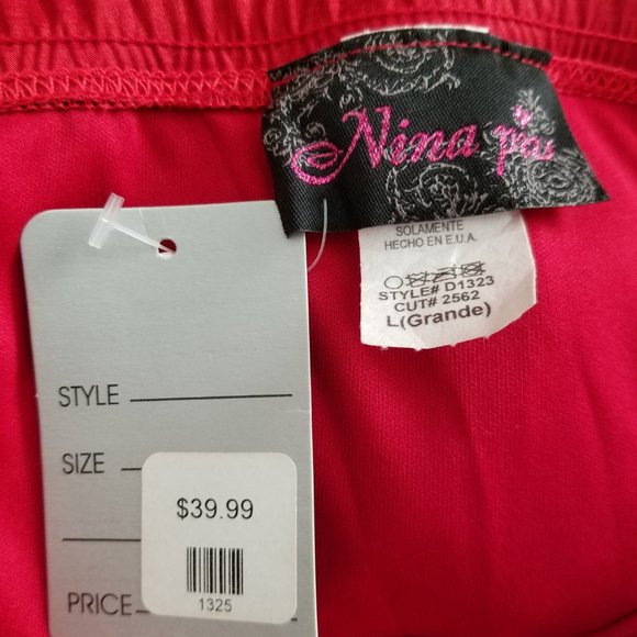 NWOT Nina Pui Red Strapless Knee Length Dress with Black Trim Size Small - Picture 5 of 5